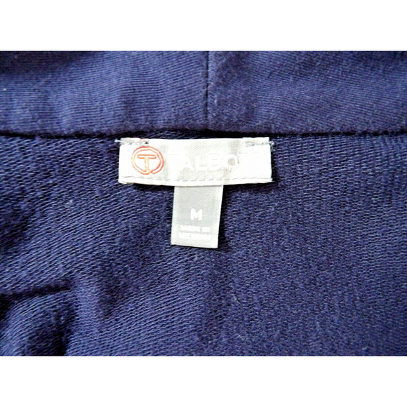 T Talbots Medium Cardigan Sweater Pima Cotton Open Style Pockets Navy Blue Basic - Picture 5 of 16